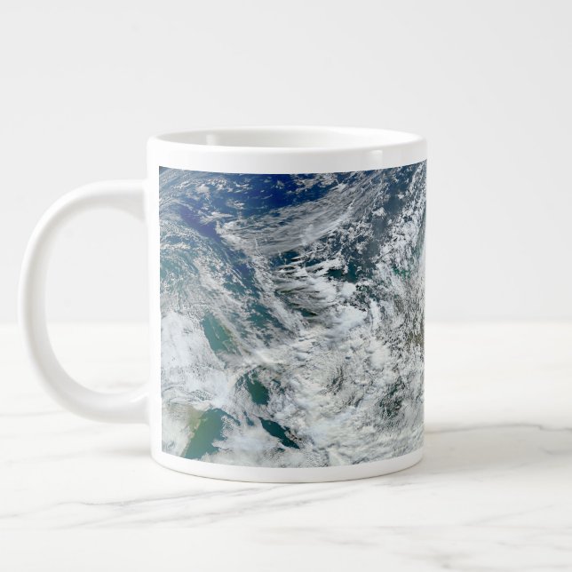 Hurricane Sandy Along The East Coast Of The Us. 3 Large Coffee Mug (Left)