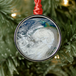 Hurricane Sandy Along The East Coast Of The Us. 3 Metal Tree Decoration
