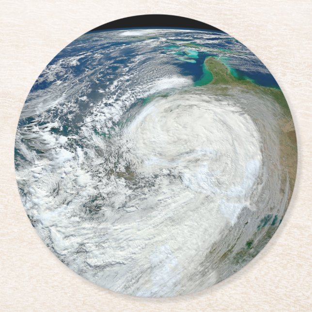 Hurricane Sandy Along The East Coast Of The Us. 3 Round Paper Coaster (Front)