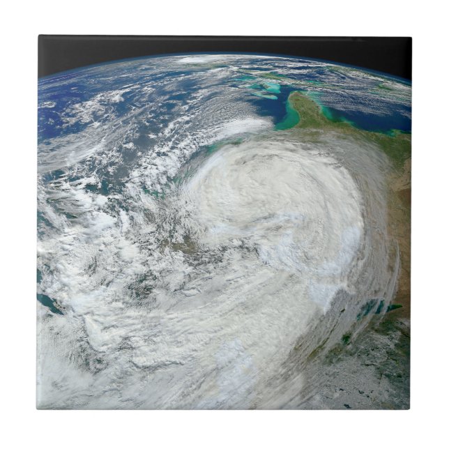 Hurricane Sandy Along The East Coast Of The Us. 3 Tile (Front)