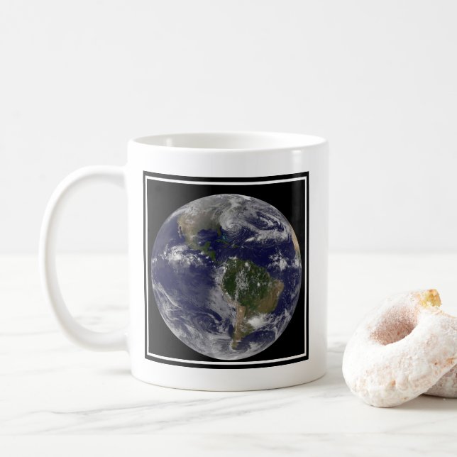 Hurricane Sandy Along The East Coast Of The Us. Coffee Mug (With Donut)