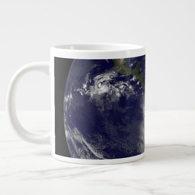 Hurricane Sandy Along The East Coast Of The Us. Large Coffee Mug (Left)