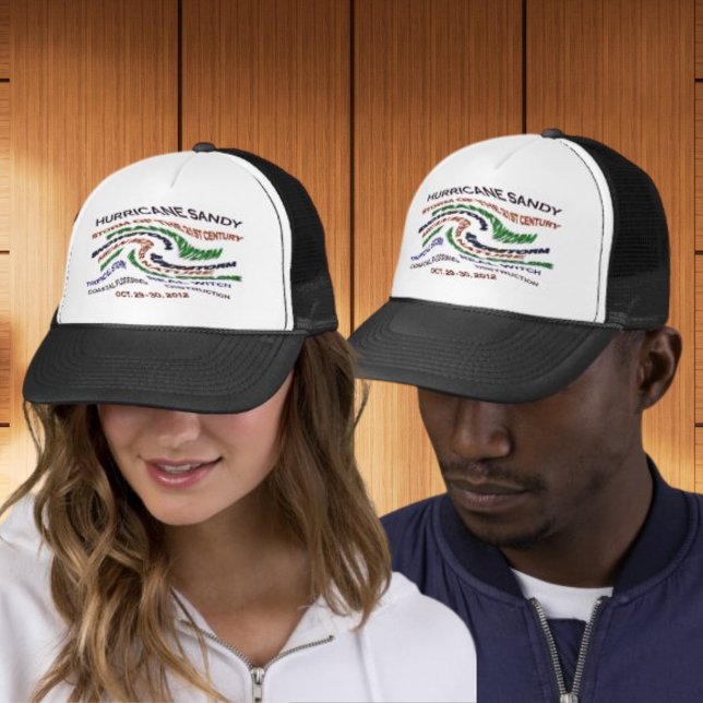 Hurricane Sandy Words Trucker Hat (Hurricane Sandy Words Trucker Hat)
