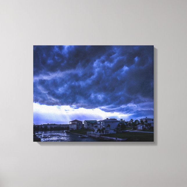 Hurricane Storm Clouds Above Miami Florida Canvas Print (Front)