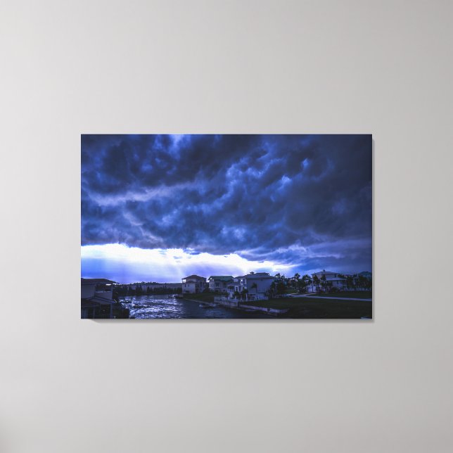 Hurricane Storm Clouds Above Miami Florida Canvas Print (Front)
