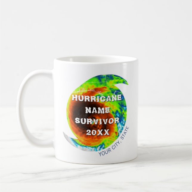 Hurricane Survivor Personalised Coffee Mug (Left)