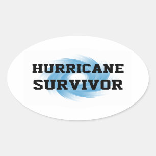 HURRICANE SURVIVOR stickers (4, oval)