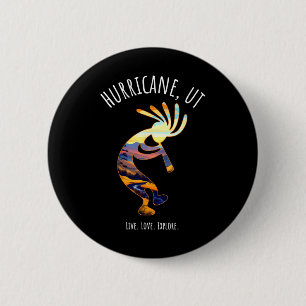 Hurricane Utah Usa Dancing Kokopelli Design 6 Cm Round Badge