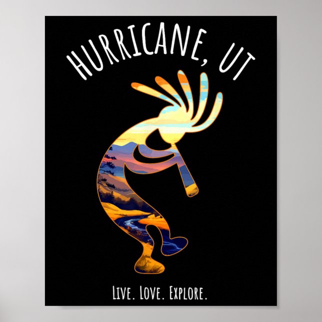 Hurricane Utah Usa Dancing Kokopelli Design  Poster (Front)