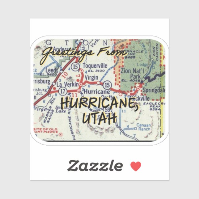 Hurricane Utah Vintage Map (Sheet)