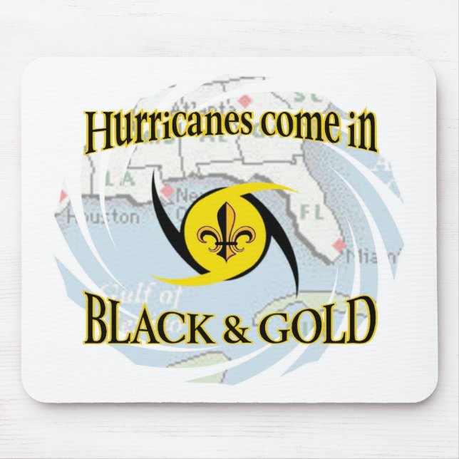 Hurricanes in Black & Gold Mouse Mat (Front)