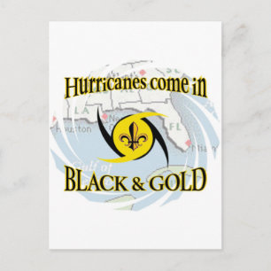 Hurricanes in Black & Gold Postcard