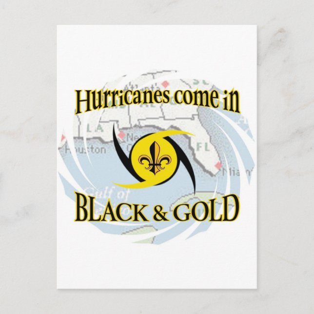 Hurricanes in Black & Gold Postcard (Front)