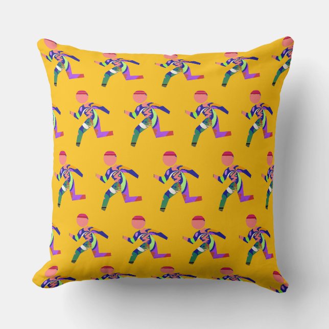 Hurry Hurry Yellow   Cushion (Front)