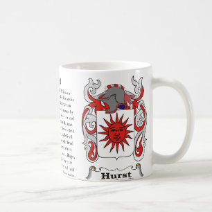 Hurst, the origin, meaning and the crest coffee mug