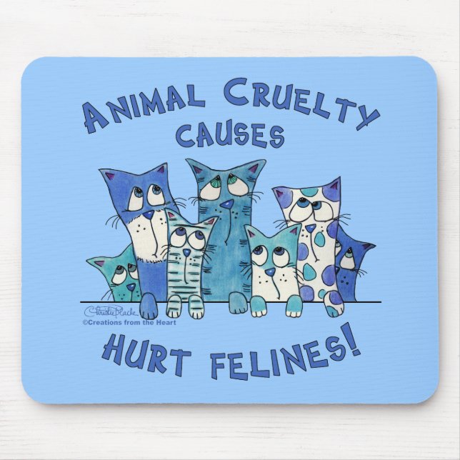 Hurt Felines Animal Cruelty Mouse Mat (Front)