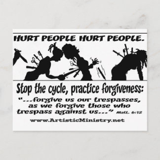 Hurt People Hurt People postcards white bkgr