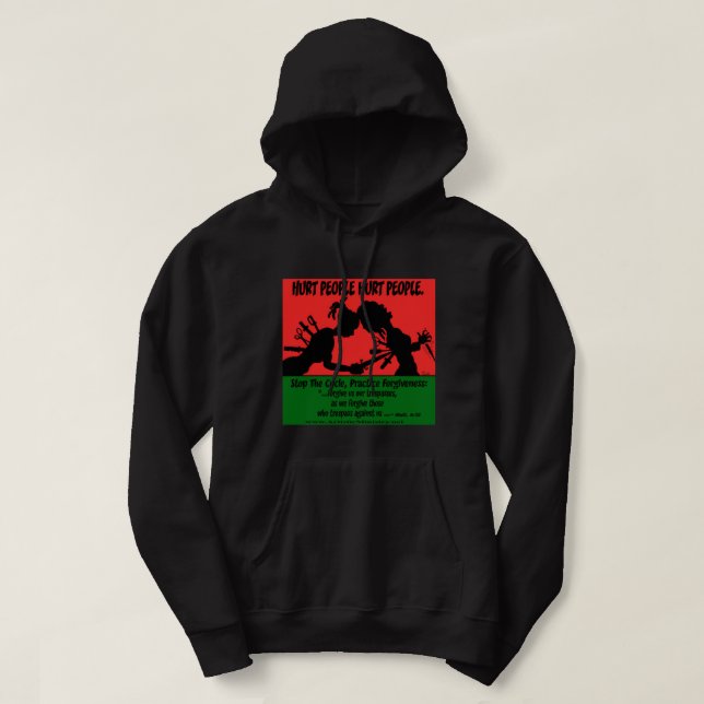Hurt People Hurt People RGB Blk  Hoodie (Design Front)