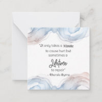 *~ Hurt Repair Watercolor Quote AP62 Note Card