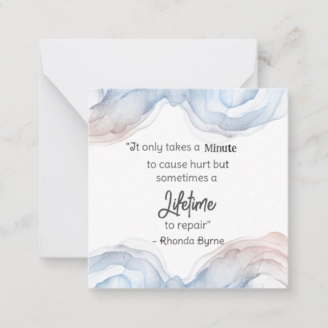 *~  Hurt Repair Watercolor Quote AP62  Note Card (Front)
