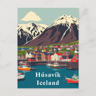 Húsavík, Iceland Boats Art Postcard