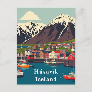 Húsavík, Iceland Boats Art Postcard