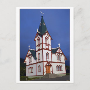 Husavik Lutheran Church, Iceland. Postcard