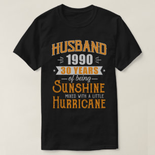 Husband 1990 Gift, 30 Years Wedding Anniversary T-Shirt