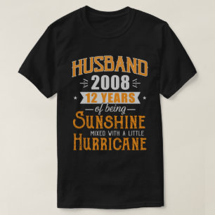 Husband 2008 Gift, 12 Years Wedding Anniversary T-Shirt