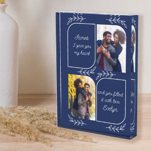 Husband 2 Vertical Photo Loving Words Personalised Block