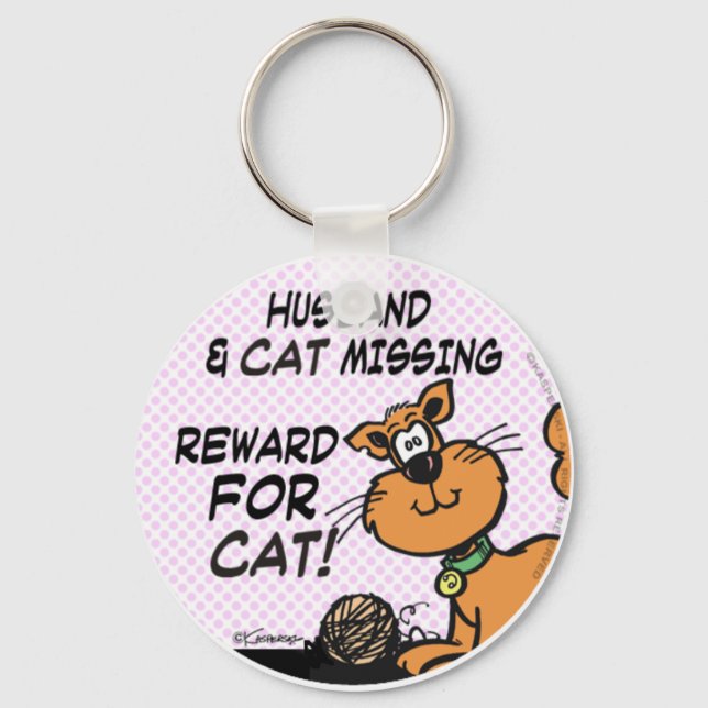 Husband and Cat Key Ring (Front)