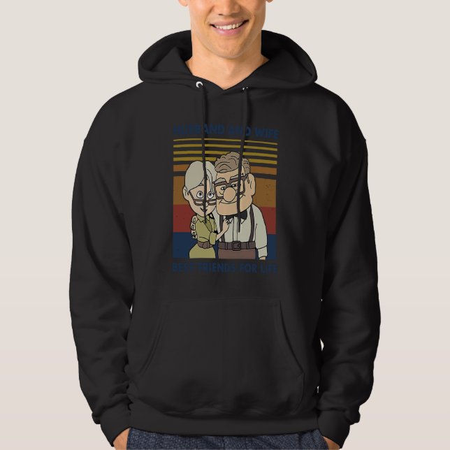 Husband And Wife Best Friends For Life Retro Hoodie (Front)