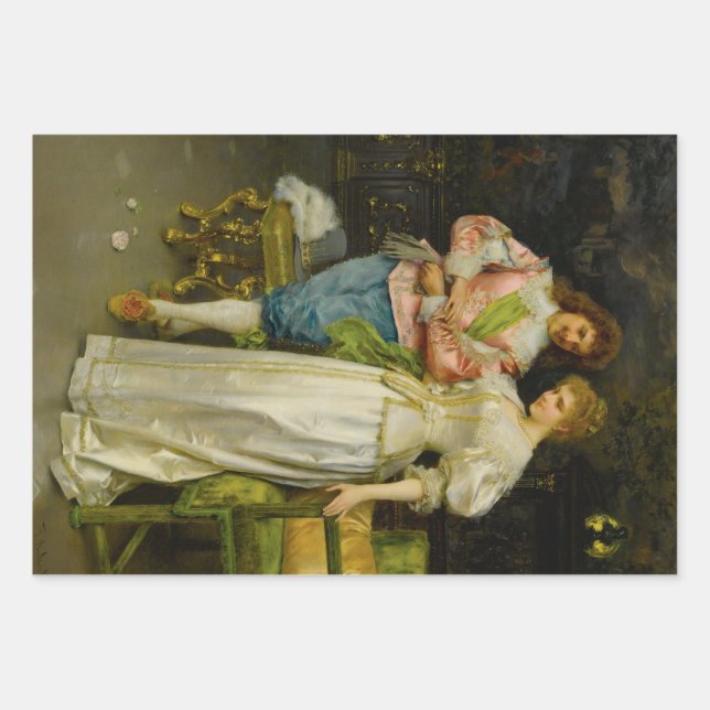 Husband and Wife Betrothed (Wedding and Marriage) Wrapping Paper Sheet (Front)