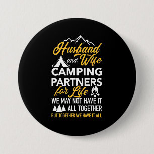 Husband And Wife Camping Partner For Life 7.5 Cm Round Badge