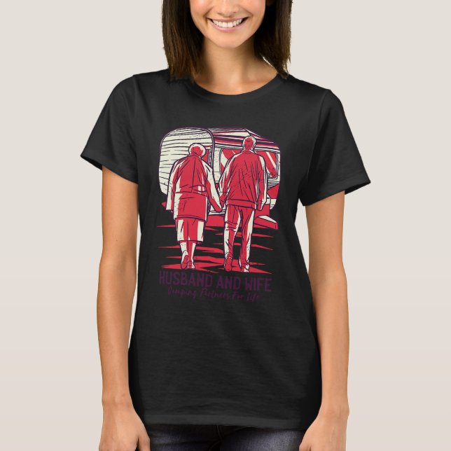 Husband And Wife Camping Partners Beautiful T-Shirt (Front)