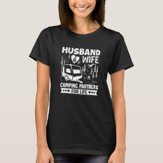 Husband and Wife Camping Partners for Life  Camper T-Shirt
