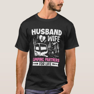 Husband And Wife Camping Partners For Life  Camper T-Shirt