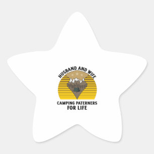 Husband and wife camping paterners for life star sticker