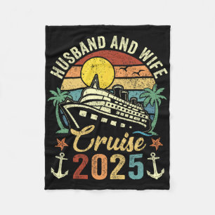 Husband And Wife Cruise 2025 Family Trip Vacation Fleece Blanket