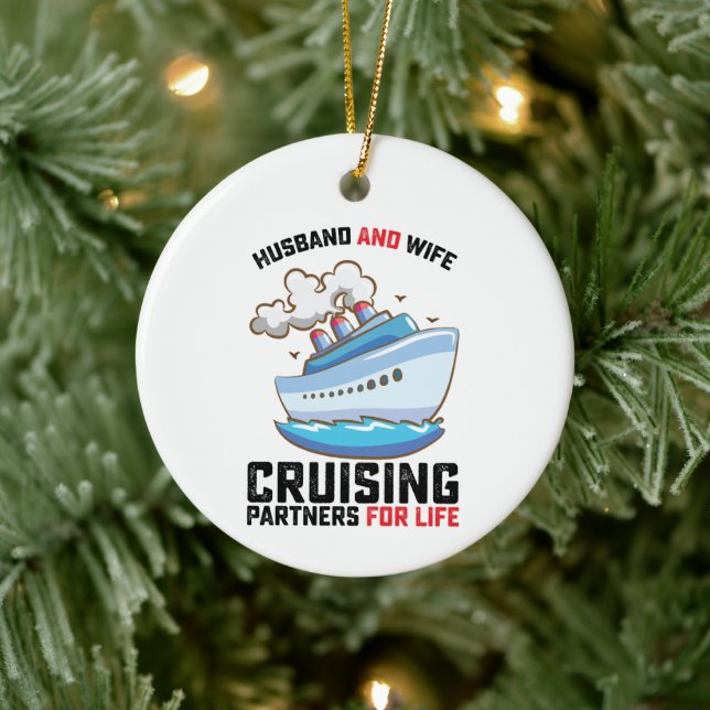Husband And Wife Cruising Partners For Life Ceramic Tree Decoration (Tree)