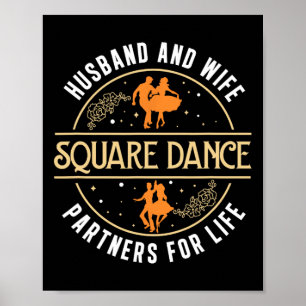 Husband And Wife Cute Square Dancing Partner A Squ Poster