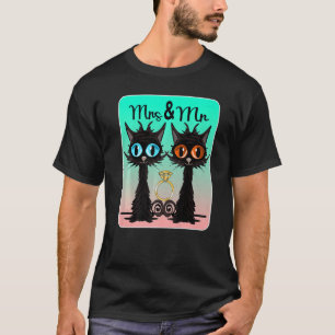 Husband And Wife Married Cat Couple Wedding T-Shirt