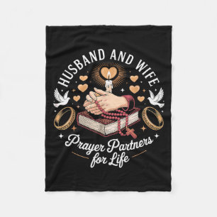 Husband And Wife Prayer Partners Christian Couple Fleece Blanket