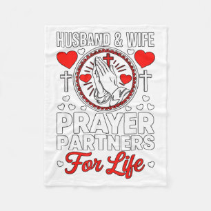 Husband and Wife Prayer Partners Jesus Christian Fleece Blanket