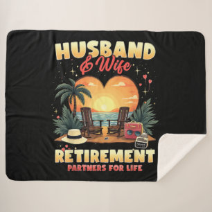 Husband and Wife Retirement Sherpa Blanket