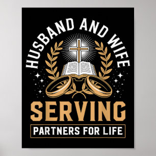 Husband And Wife Serving Partners Christian Couple Poster