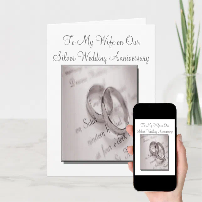 Husband and Wife Silver Wedding Anniversary Card Zazzle