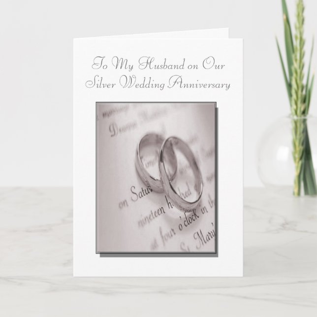 Husband and Wife Silver Wedding Anniversary Card (Front)