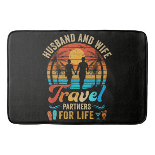 Husband and Wife Travel Partners for Life Beach Bath Mat