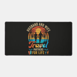 Husband and Wife Travel Partners for Life Beach Desk Mat